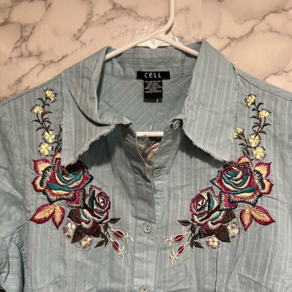 CELL Embroidered Floral Shirt - Picture 3 of 11